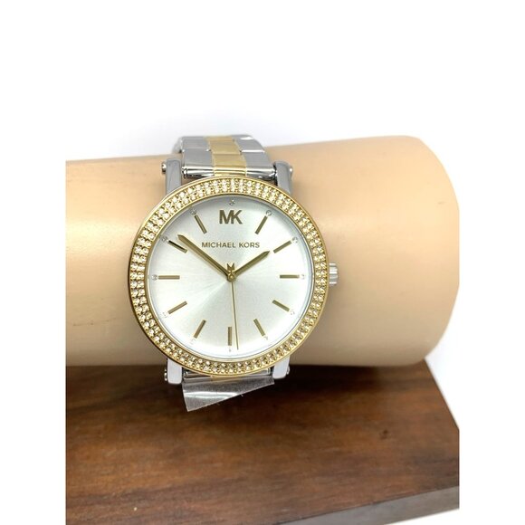 Michael Kors Women's Watch MK7348 Quartz Silver Dial 2-Tone Stainless Steel 38mm - Picture 11 of 14